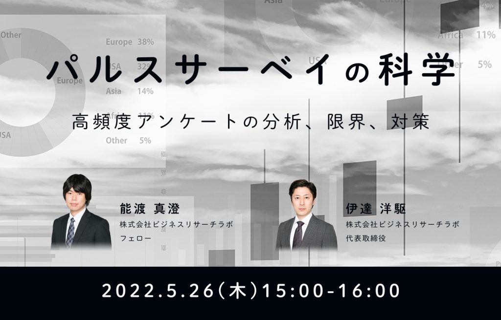 「パルスサーベイの科学：高頻度アンケートの分析、限界、対策」を開催します